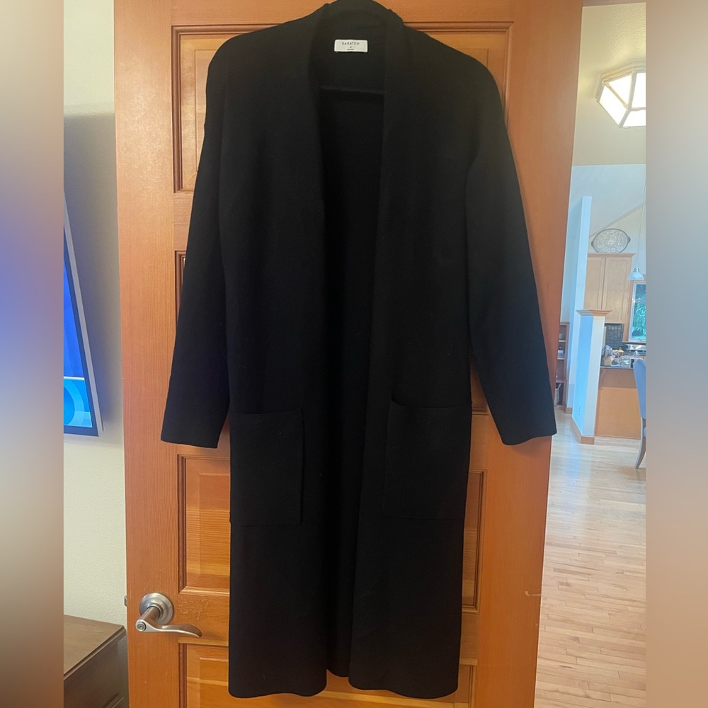 Aritzia ‘Babaton’ long black belted cardigan - sz med.